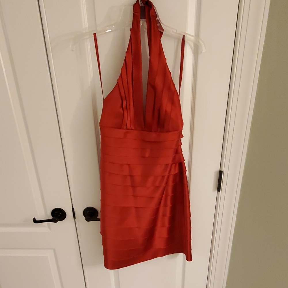 BCBG MAXAZRIA red halter dress